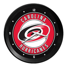 Load image into Gallery viewer, Carolina Hurricanes: Ribbed Frame Wall Clock - The Fan-Brand