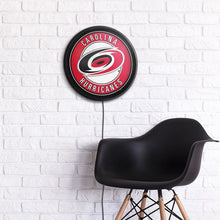 Load image into Gallery viewer, Carolina Hurricanes: Round Slimline Lighted Wall Sign - The Fan-Brand