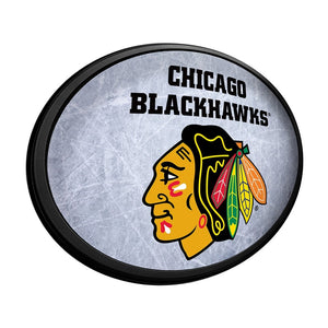 Chicago Blackhawks: Ice Rink - Oval Slimline Lighted Wall Sign - The Fan-Brand