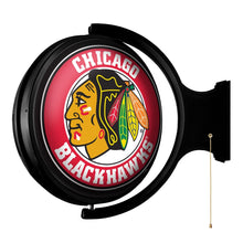 Load image into Gallery viewer, Chicago Blackhawks: Original Round Rotating Lighted Wall Sign - The Fan-Brand