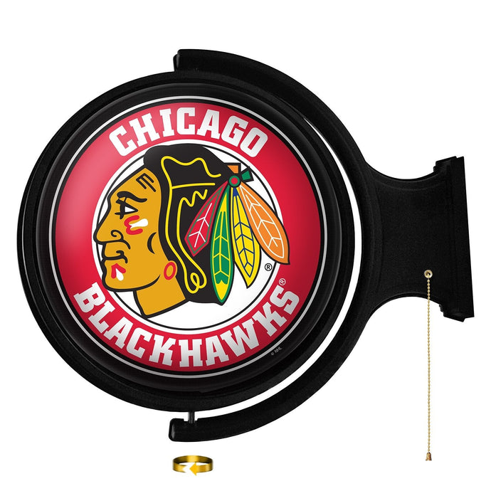 Chicago Blackhawks: Original Round Rotating Lighted Wall Sign - The Fan-Brand