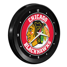 Load image into Gallery viewer, Chicago Blackhawks: Ribbed Frame Wall Clock - The Fan-Brand