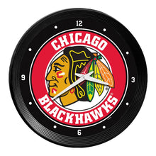 Load image into Gallery viewer, Chicago Blackhawks: Ribbed Frame Wall Clock - The Fan-Brand