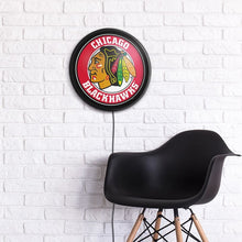 Load image into Gallery viewer, Chicago Blackhawks: Round Slimline Lighted Wall Sign - The Fan-Brand