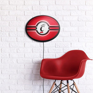 Cincinnati Bearcats: Oval Slimline Lighted Wall Sign - The Fan-Brand