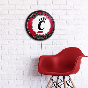 Cincinnati Bearcats: Round Slimline Lighted Wall Sign - The Fan-Brand