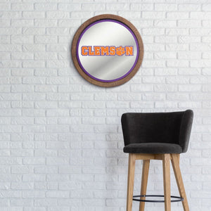 Clemson Tigers: Barrel Top Mirrored Wall Sign - The Fan-Brand