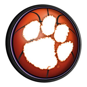 Clemson Tigers: Basketball - Round Slimline Lighted Wall Sign - The Fan-Brand