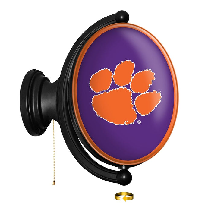 Clemson Tigers: Original Oval Rotating Lighted Wall Sign - The Fan-Brand