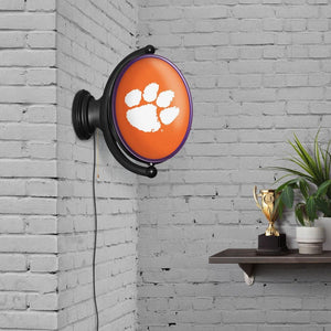 Clemson Tigers: Original Oval Rotating Lighted Wall Sign - The Fan-Brand