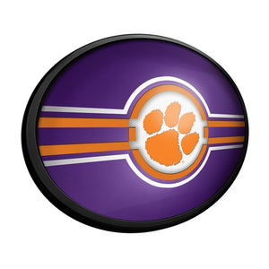 Clemson Tigers: Oval Slimline Lighted Wall Sign - The Fan-Brand