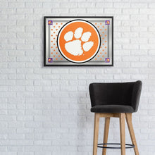 Load image into Gallery viewer, Clemson Tigers: Paw Print, Team Spirit - Framed Mirrored Wall Sign - The Fan-Brand