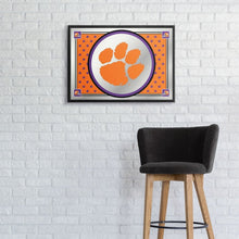 Load image into Gallery viewer, Clemson Tigers: Paw Print, Team Spirit - Framed Mirrored Wall Sign - The Fan-Brand