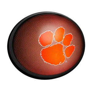 Clemson Tigers: Pigskin - Oval Slimline Lighted Wall Sign - The Fan-Brand