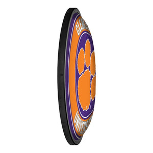 Clemson Tigers: Round Slimline Lighted Wall Sign - The Fan-Brand