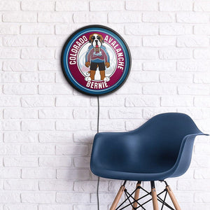 Colorado Avalanche: Bernie - Round Slimline Lighted Wall Sign - The Fan-Brand