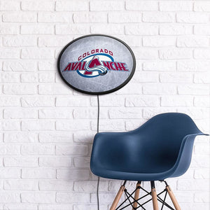 Colorado Avalanche: Ice Rink - Oval Slimline Lighted Wall Sign - The Fan-Brand