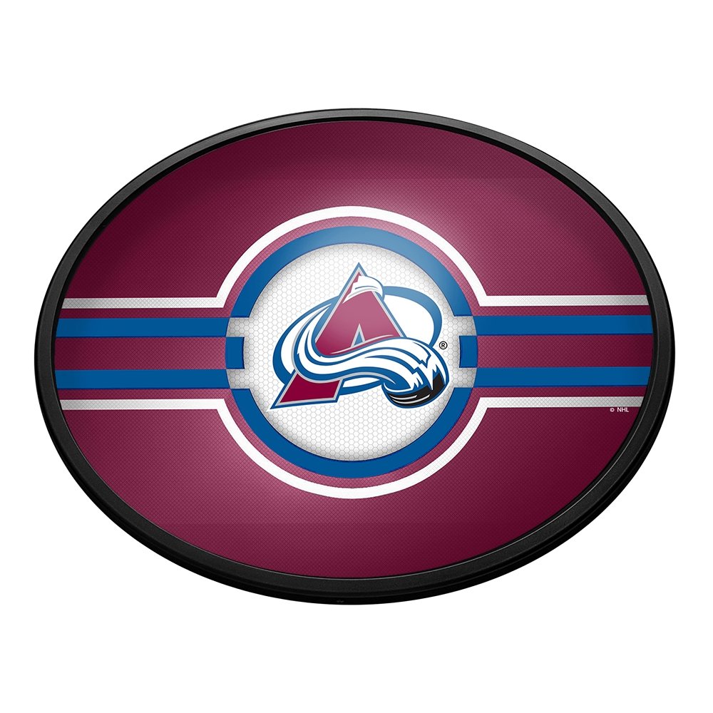 Colorado Avalanche: Oval Slimline Lighted Wall Sign - The Fan-Brand