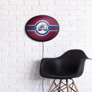 Colorado Avalanche: Oval Slimline Lighted Wall Sign - The Fan-Brand