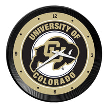 Load image into Gallery viewer, Colorado Buffaloes: Ribbed Frame Wall Clock - The Fan-Brand