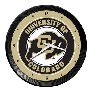 Colorado Buffaloes: Ribbed Frame Wall Clock - The Fan-Brand