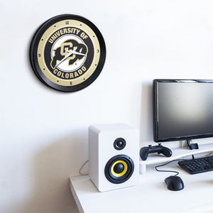 Colorado Buffaloes: Ribbed Frame Wall Clock - The Fan-Brand
