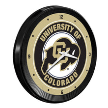 Load image into Gallery viewer, Colorado Buffaloes: Ribbed Frame Wall Clock - The Fan-Brand