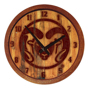 Colorado State Rams: Branded "Faux" Barrel Top Wall Clock - The Fan-Brand