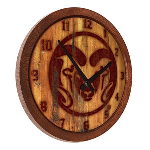 Colorado State Rams: Branded "Faux" Barrel Top Wall Clock - The Fan-Brand