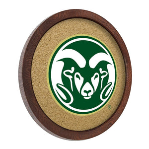 Colorado State Rams: "Faux" Barrel Framed Cork Board - The Fan-Brand