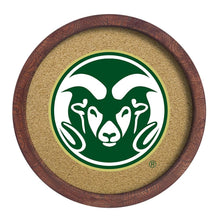 Load image into Gallery viewer, Colorado State Rams: &quot;Faux&quot; Barrel Framed Cork Board - The Fan-Brand