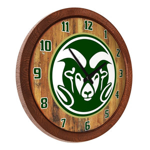 Colorado State Rams: "Faux" Barrel Top Wall Clock - The Fan-Brand