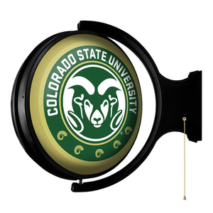 Colorado State Rams: Gold - Original Round Rotating Lighted Wall Sign - The Fan-Brand