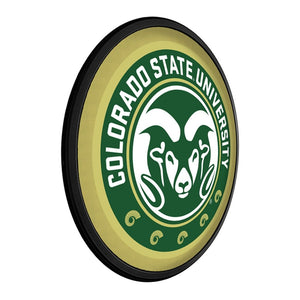 Colorado State Rams: Gold - Round Slimline Lighted Wall Sign - The Fan-Brand