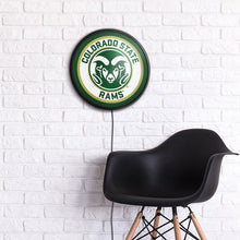 Load image into Gallery viewer, Colorado State Rams: Logo - Round Slimline Lighted Wall Sign - The Fan-Brand