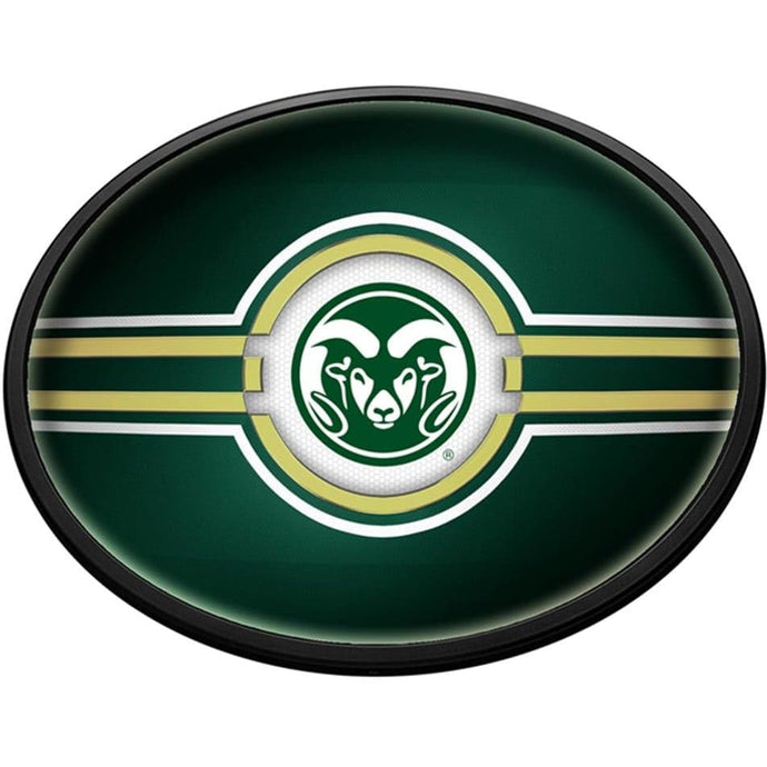 Colorado State Rams: Oval Slimline Lighted Wall Sign - The Fan-Brand