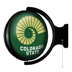 Colorado State Rams: Ram's Horn - Original Round Rotating Lighted Wall Sign - The Fan-Brand