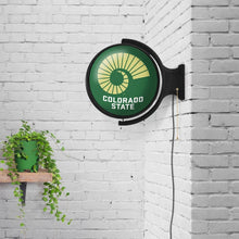 Load image into Gallery viewer, Colorado State Rams: Ram&#39;s Horn - Original Round Rotating Lighted Wall Sign - The Fan-Brand