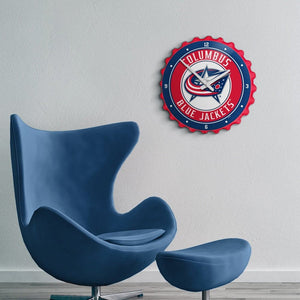 Columbus Blue Jackets: Bottle Cap Wall Clock - The Fan-Brand