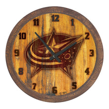 Load image into Gallery viewer, Columbus Blue Jackets: Branded &quot;Faux&quot; Barrel Top Wall Clock - The Fan-Brand