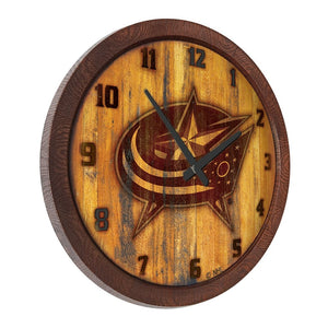 Columbus Blue Jackets: Branded "Faux" Barrel Top Wall Clock - The Fan-Brand