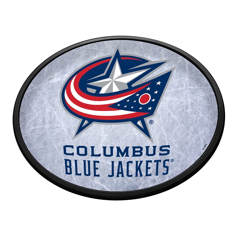 Columbus Blue Jackets: Ice Rink - Oval Slimline Lighted Wall Sign - The Fan-Brand