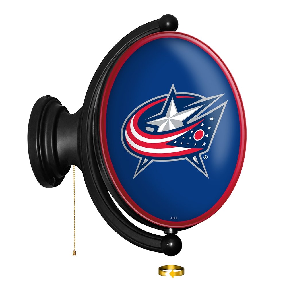 Columbus Blue Jackets: Original Oval Rotating Lighted Wall Sign - The Fan-Brand