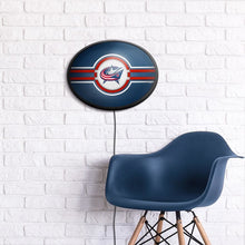 Load image into Gallery viewer, Columbus Blue Jackets: Oval Slimline Lighted Wall Sign - The Fan-Brand