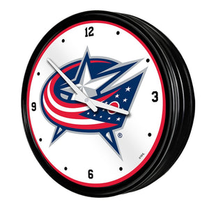 Columbus Blue Jackets: Retro Lighted Wall Clock - The Fan-Brand