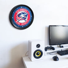 Load image into Gallery viewer, Columbus Blue Jackets: Ribbed Frame Wall Clock - The Fan-Brand