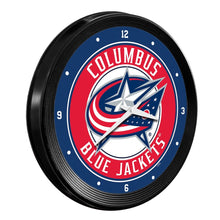 Load image into Gallery viewer, Columbus Blue Jackets: Ribbed Frame Wall Clock - The Fan-Brand