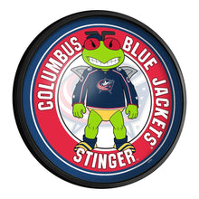 Load image into Gallery viewer, Columbus Blue Jackets: Stinger - Round Slimline Lighted Wall Sign - The Fan-Brand