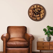 Load image into Gallery viewer, Creighton Bluejays: Branded &quot;Faux&quot; Barrel Top Wall Clock - The Fan-Brand