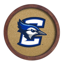 Load image into Gallery viewer, Creighton Bluejays: Logo - &quot;Faux&quot; Barrel Framed Cork Board - The Fan-Brand